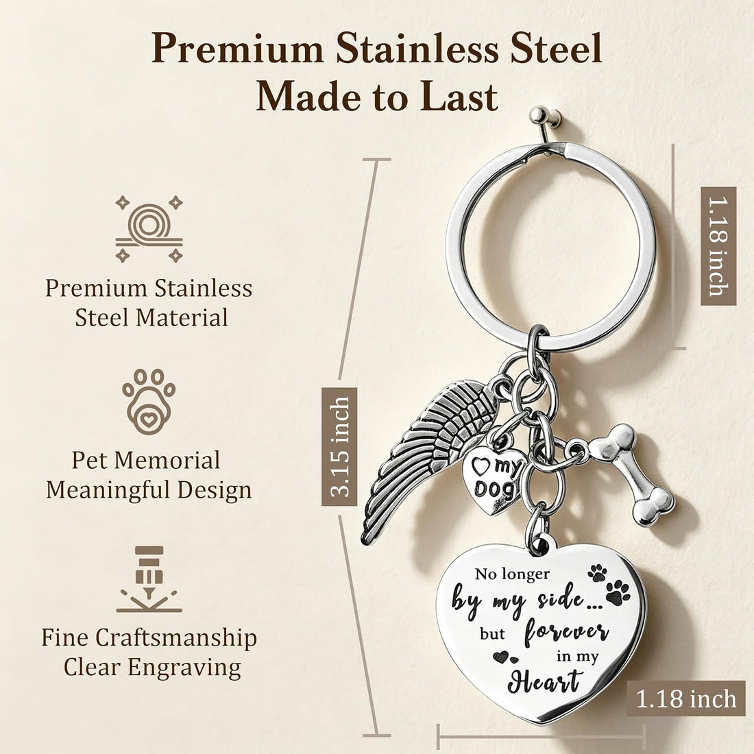 Pet Memorial Gifts for Dogs, Keepsakes Sympathy Remembrance Keychain