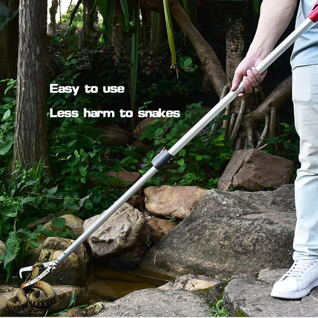 7.3ft Snake Catcher Tongs Grabber Professional Traps Stick Heavy Duty