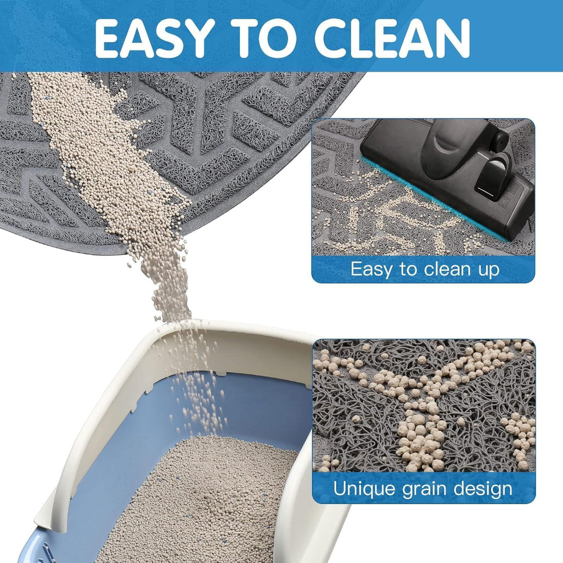 UPSKY Waterproof Cat Litter Mat Large 35" x 24" Soft on Kitty Paws