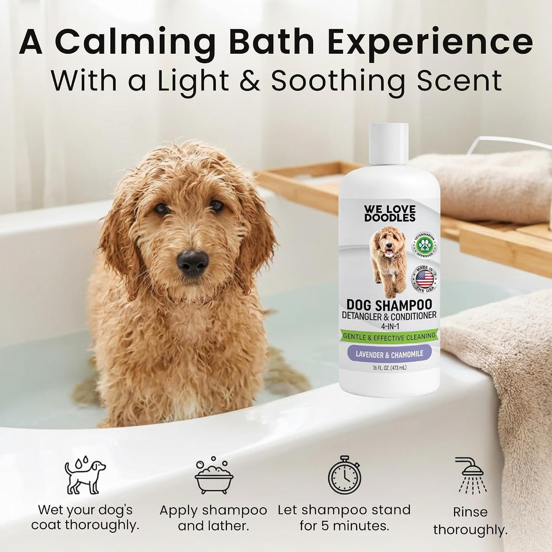 Dog Shampoo, Conditioner & Detangler - Best Shampoo for Goldendoodles