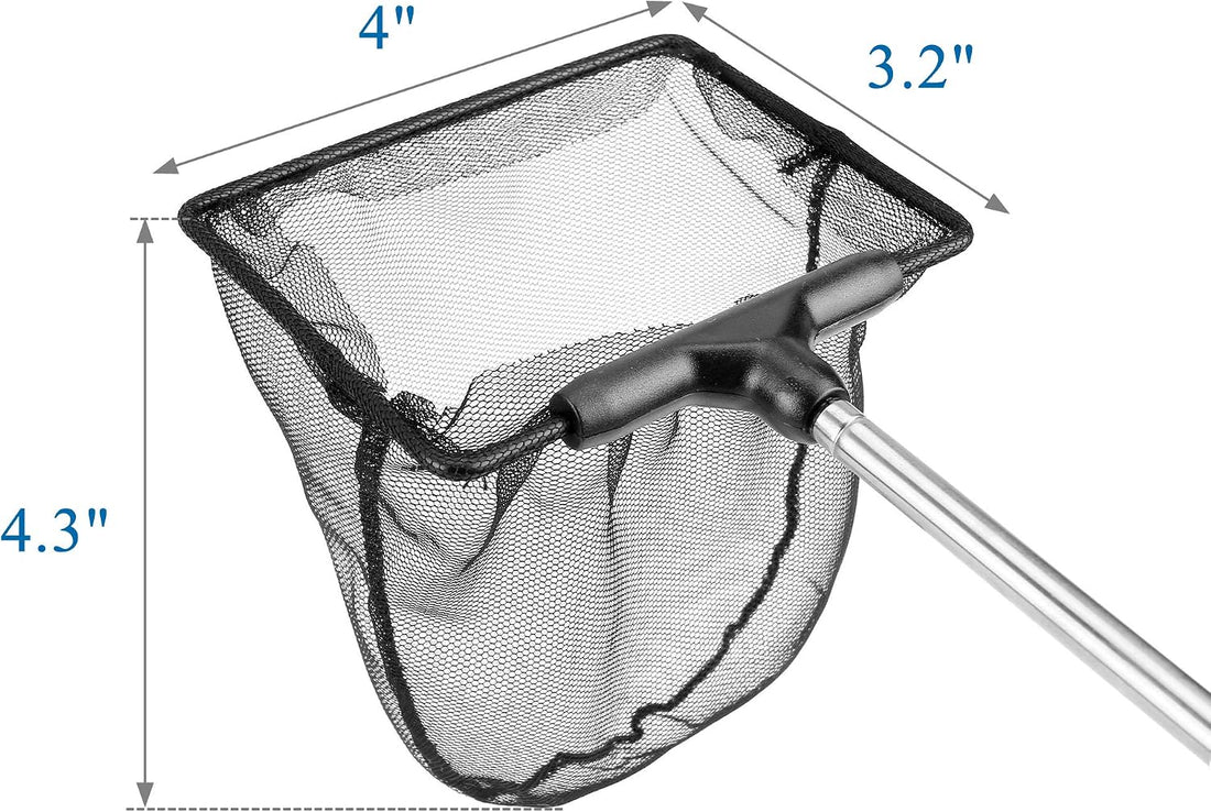Lpraer Aquarium Fish Net with Extendable Stainless Steel Long Handle