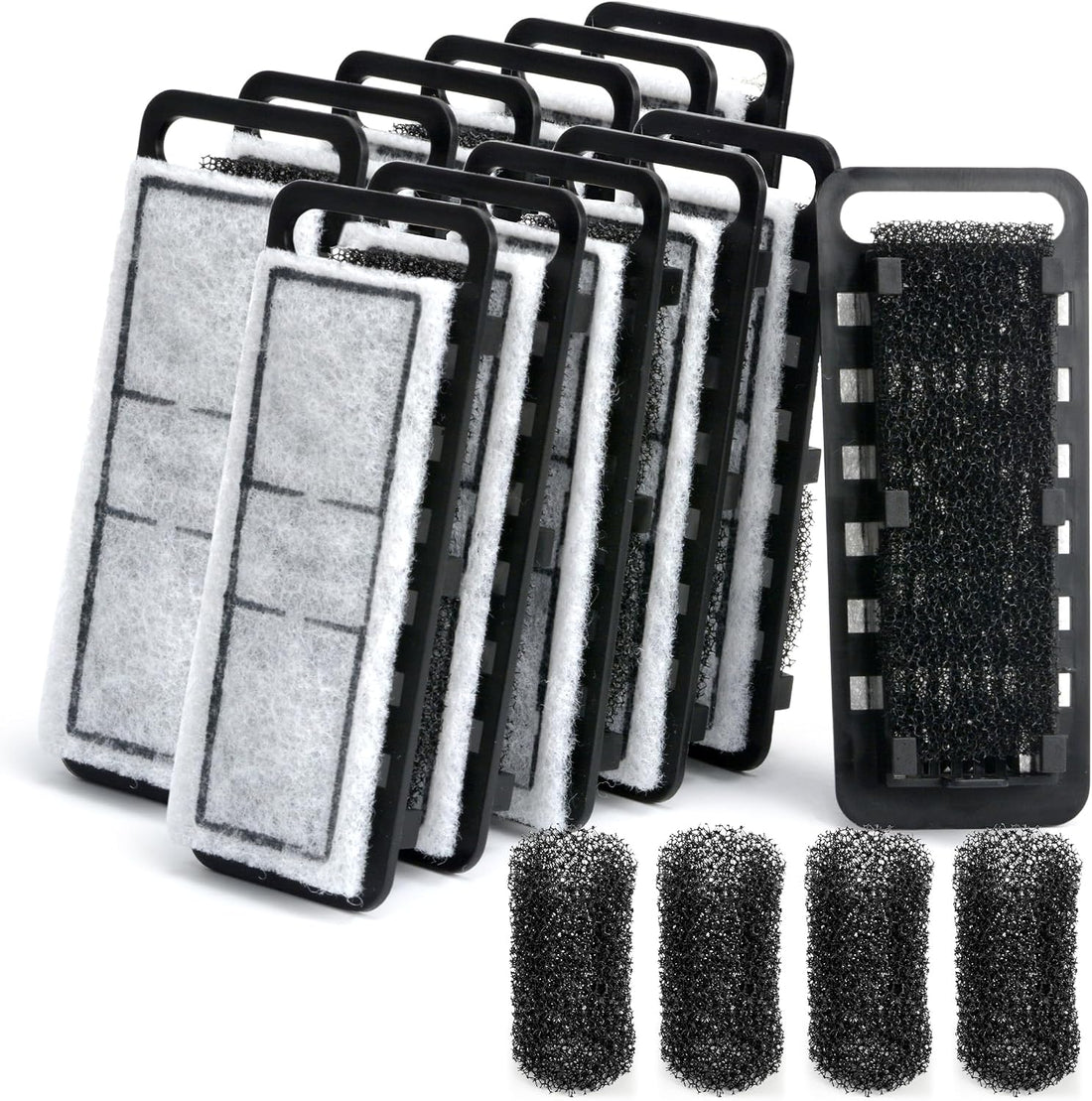 NICREW Slim Aquarium Filter Cartridges, 6 Count with 2 Intake Sponges
