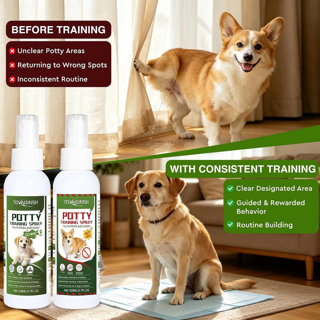 2Pack Potty Training Spray for Dogs