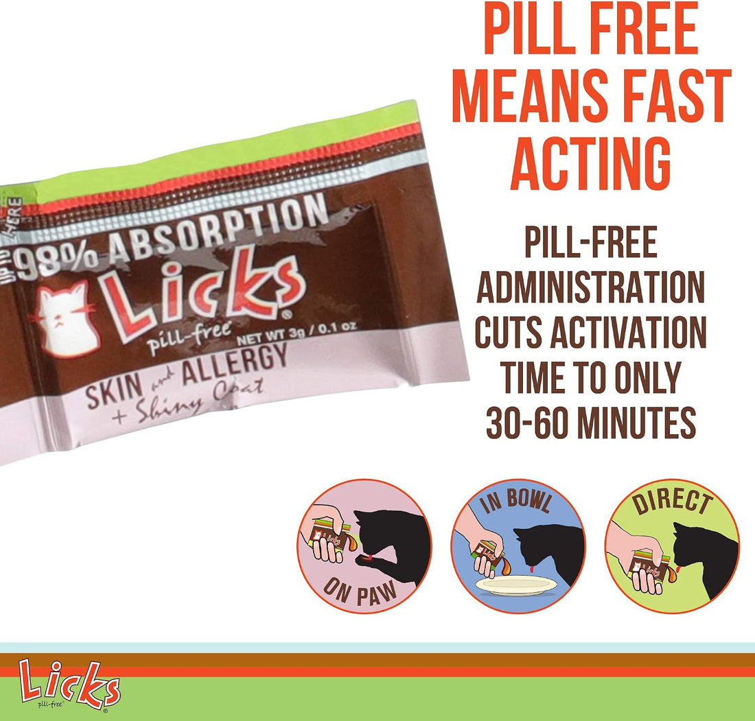 Licks Cat Skin & Allergy Support, Omega 3, Skin and Coat Support