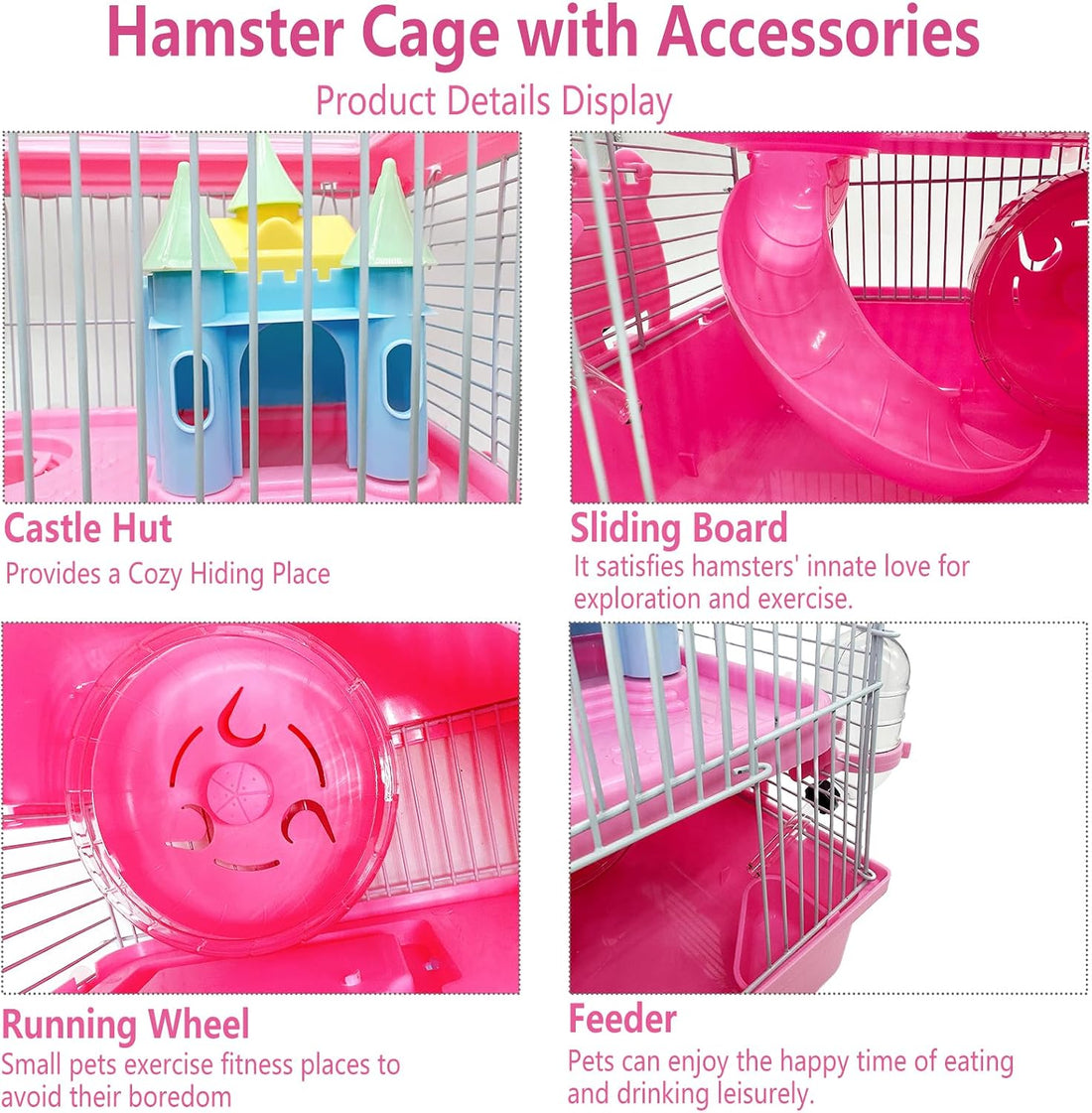 Tfwadmx 2-Tier Portable Dwarf Small Hamster Carrier Travel Cage