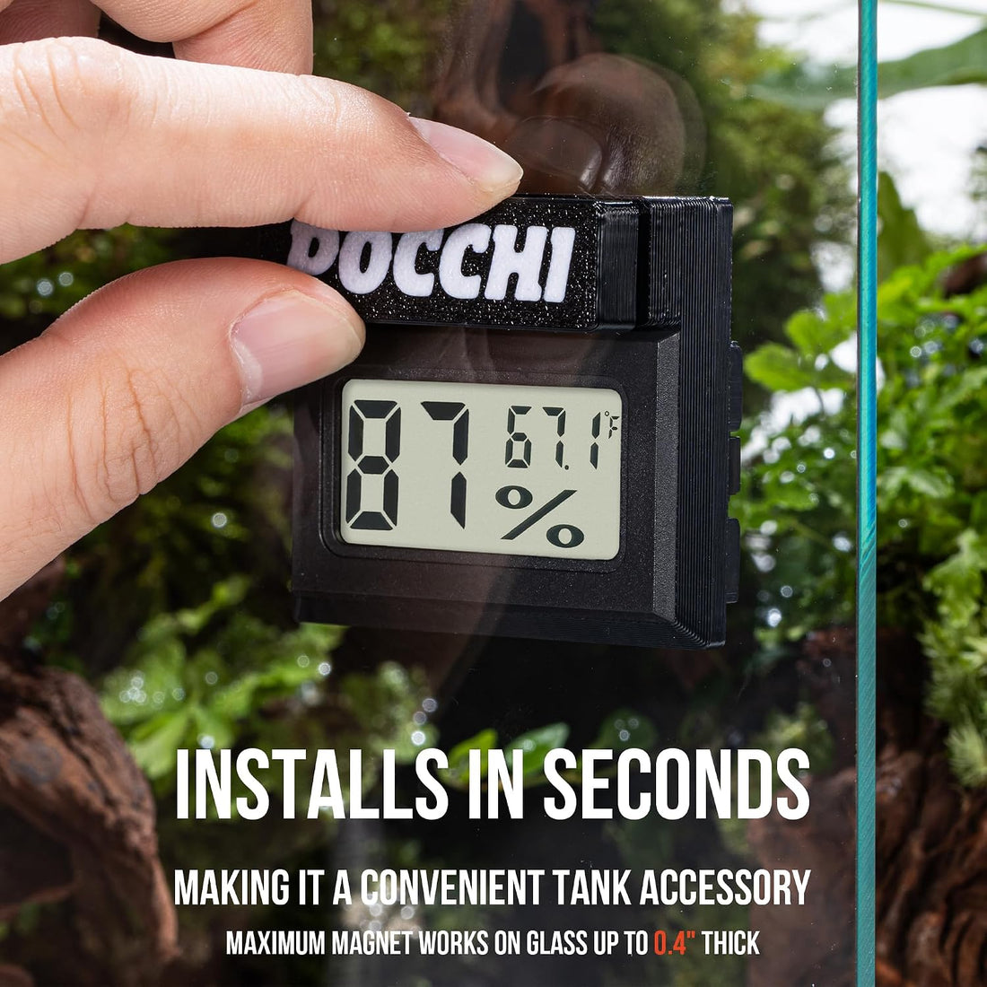 Magnetic Digital Reptile Temperature and Humidity Monitor - 2 Pack