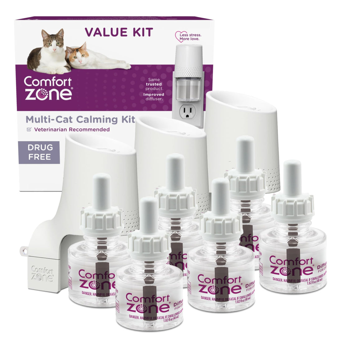COMFORT ZONE Value Kit; 3 Multicat Diffusers & 6 Refills
