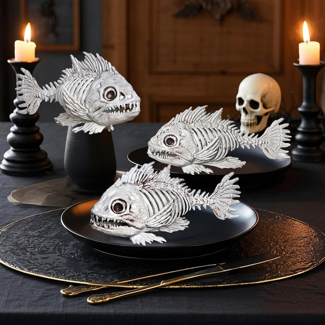 DR.DUDU 3 Pack Halloween Skeleton Decor Halloween Fish Tank