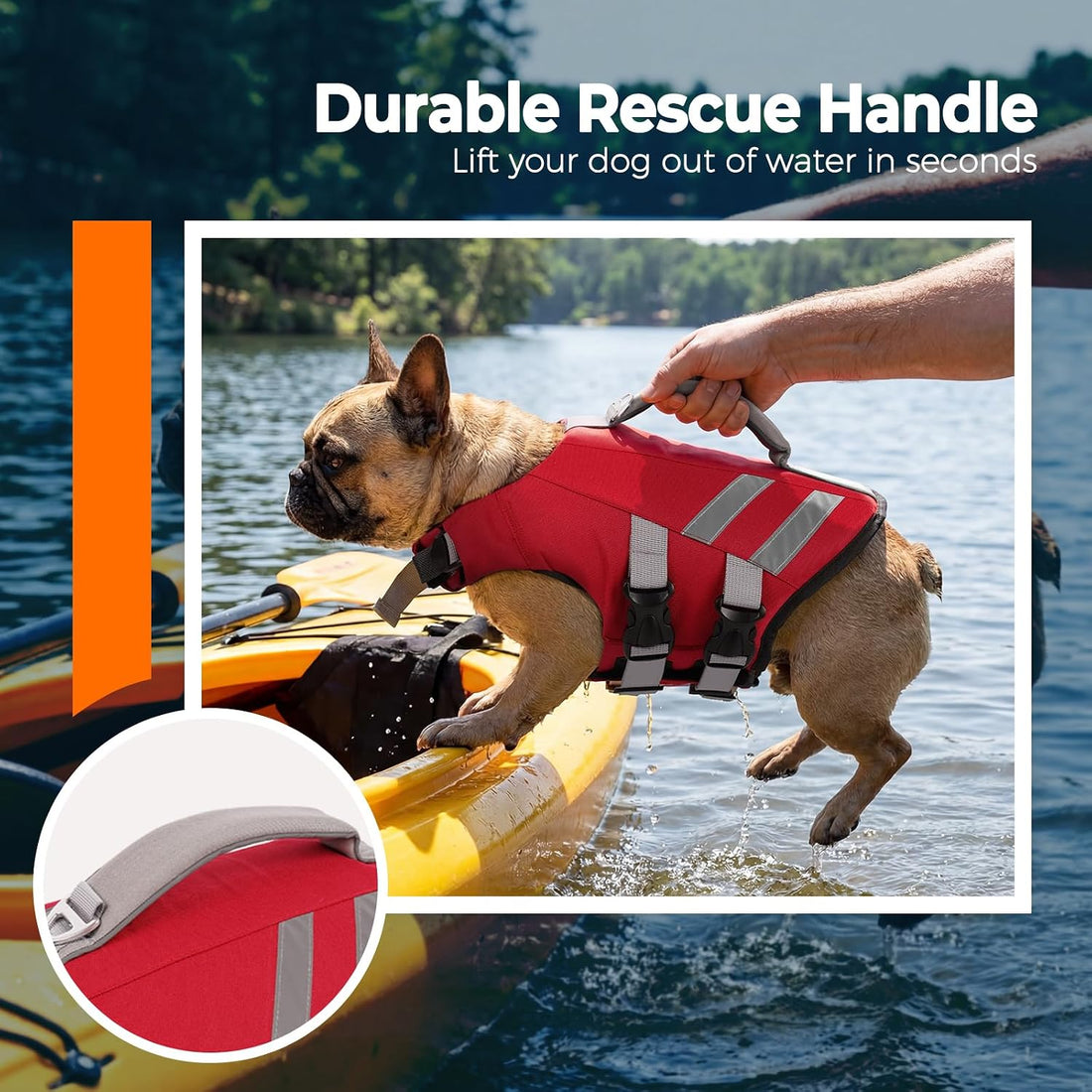 LeLePet Dog Life Jacket, High Flotation Swim Vest for Dogs