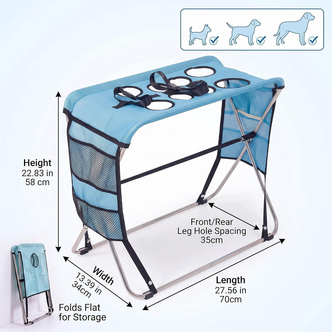8-Hole Pet Grooming Bath Stand for Small Medium Dogs Cats