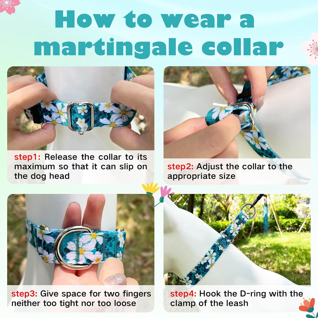 Hikiko Martingale Dog Collar Without Buckle,Escape Proof No Pull,M