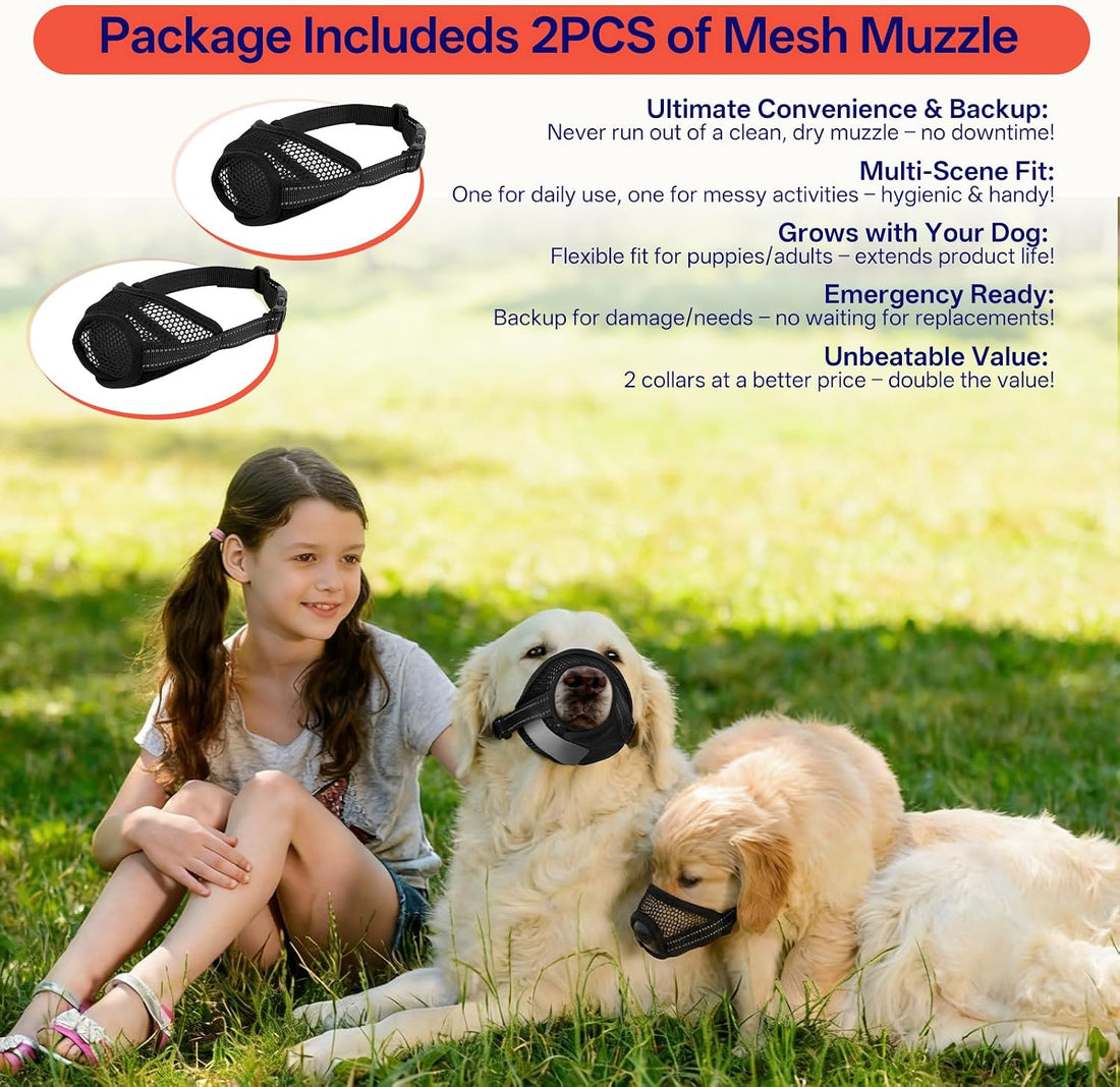 2 Pack Air Mesh Breathable Drinkable Dog Muzzle for Small Dogs