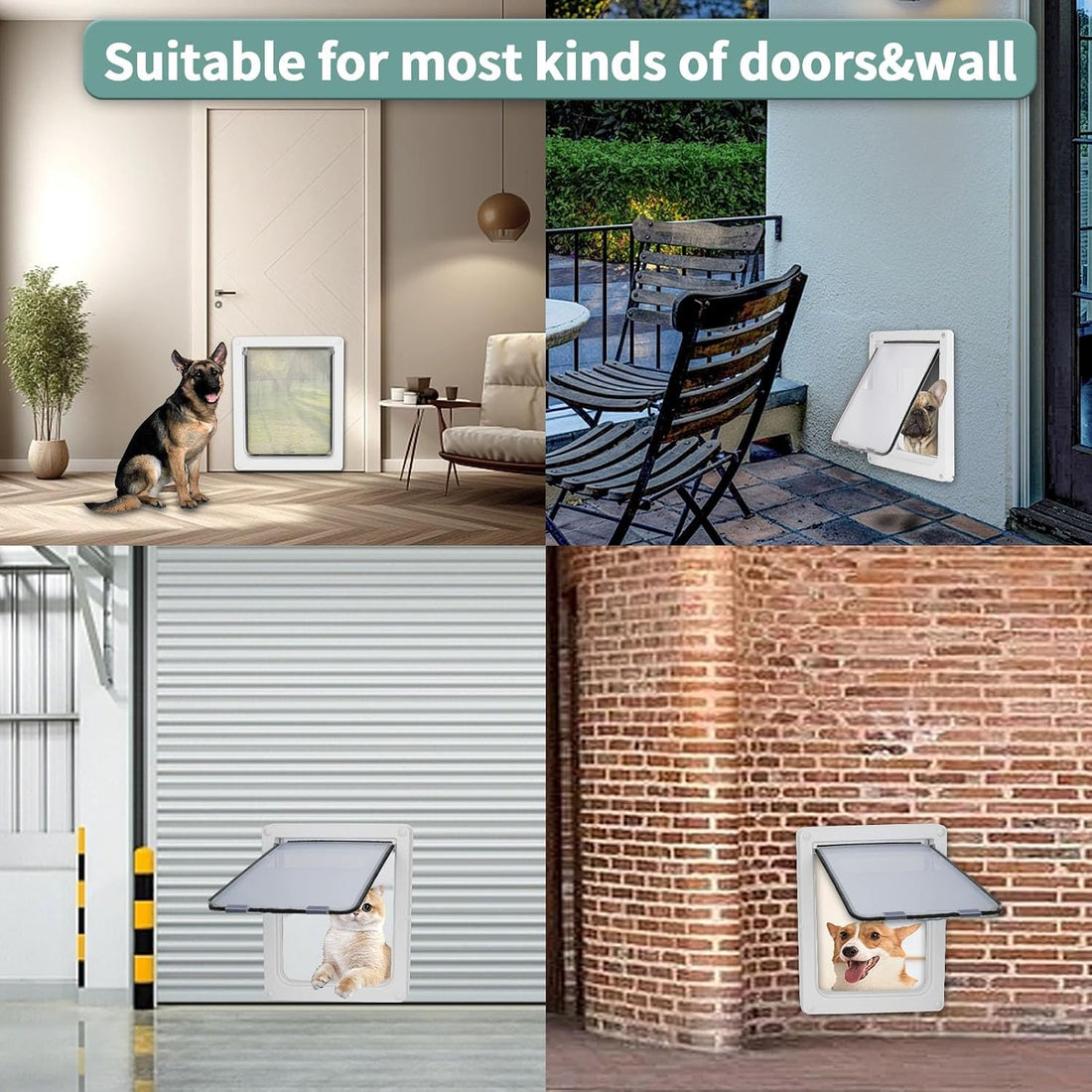 Lessmon Large Magnetic Locking Dog Door, 16.9x14in, Size L