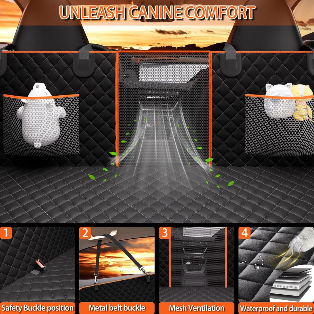 Back Seat Extender for Dogs,Heavy-Duty Dog Car Seat Cover for Back