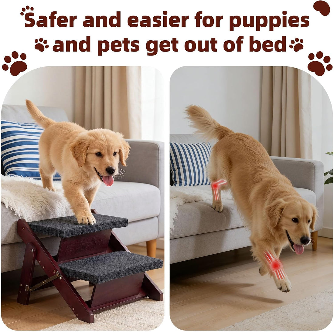 MEWANG Wooden Pet Stairs/Pet Steps