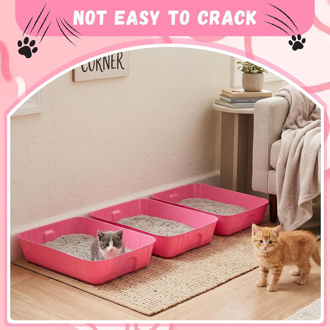 Bokon 50 Pieces Disposable Litter Box for Cats Large