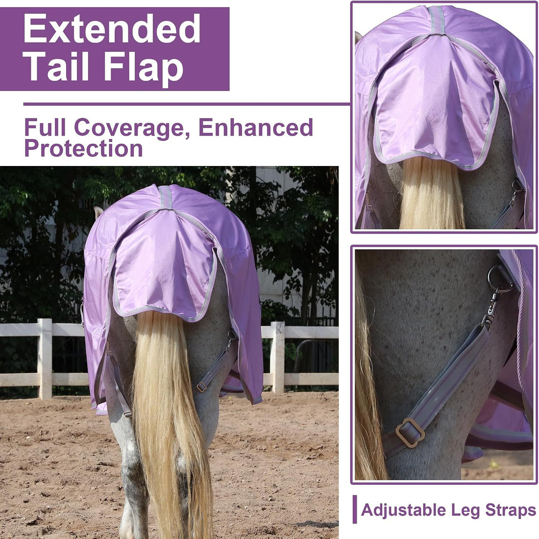 LEAFOREST Horse Fly Sheet with Neck Cover & Belly Band Mesh UV