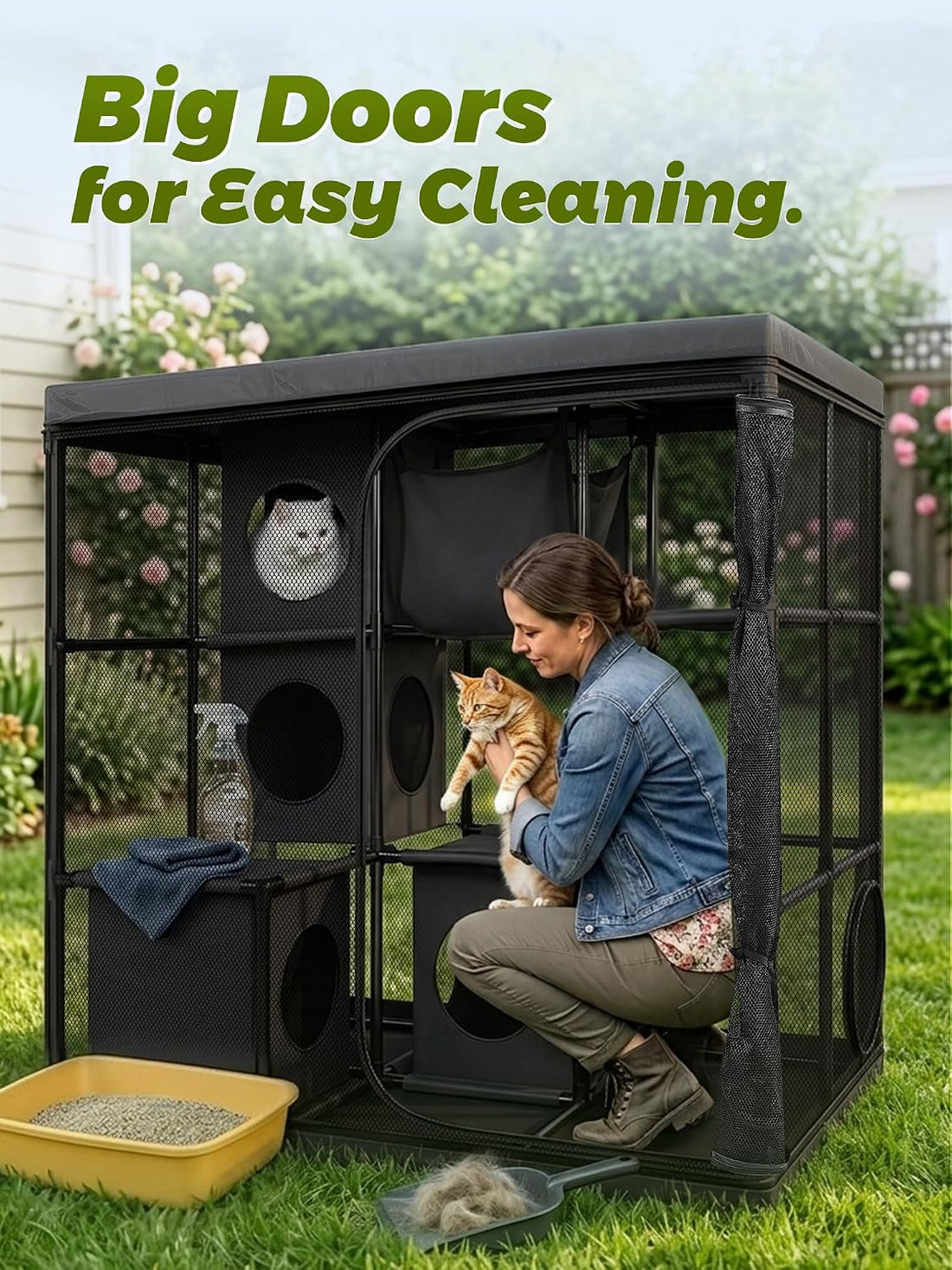 Rywell Extra Large Catio Outdoor Cat Enclosure Weatherproof