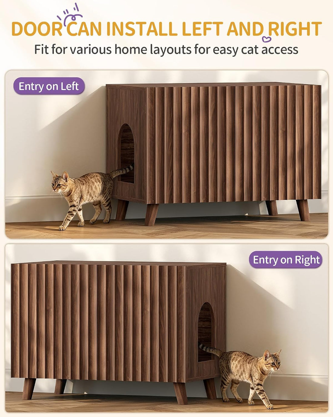 Hzuaneri 31.5 Inches Cat Litter Box Enclosure