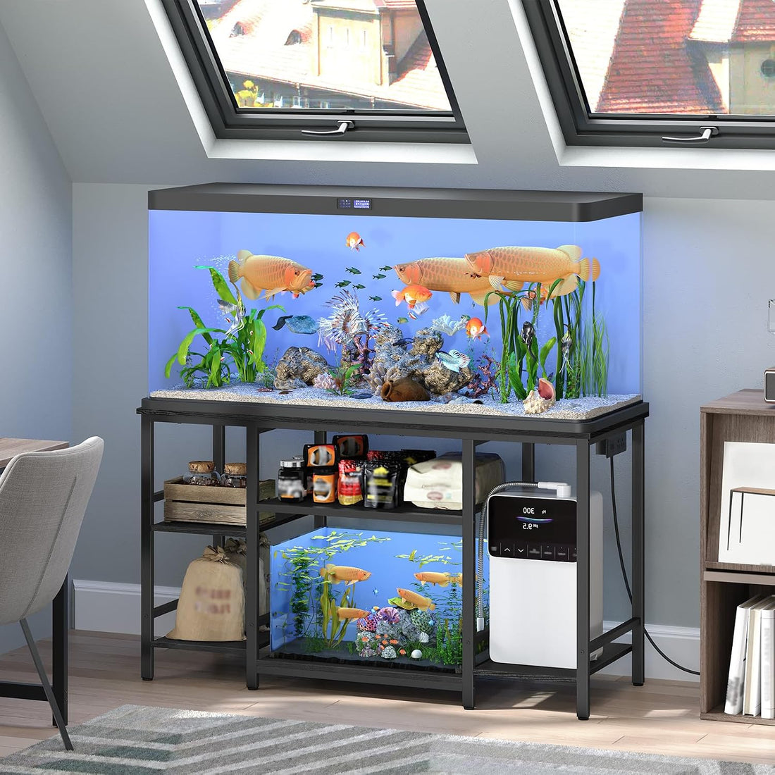 MAHANCRIS 55-75 Gallon Fish Tank Stand with Power Outlet