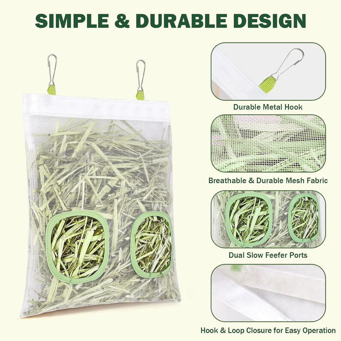 Mesh Guinea Pig Hay Feeder Bag for Guinea Pigs Rabbits Chinchillas