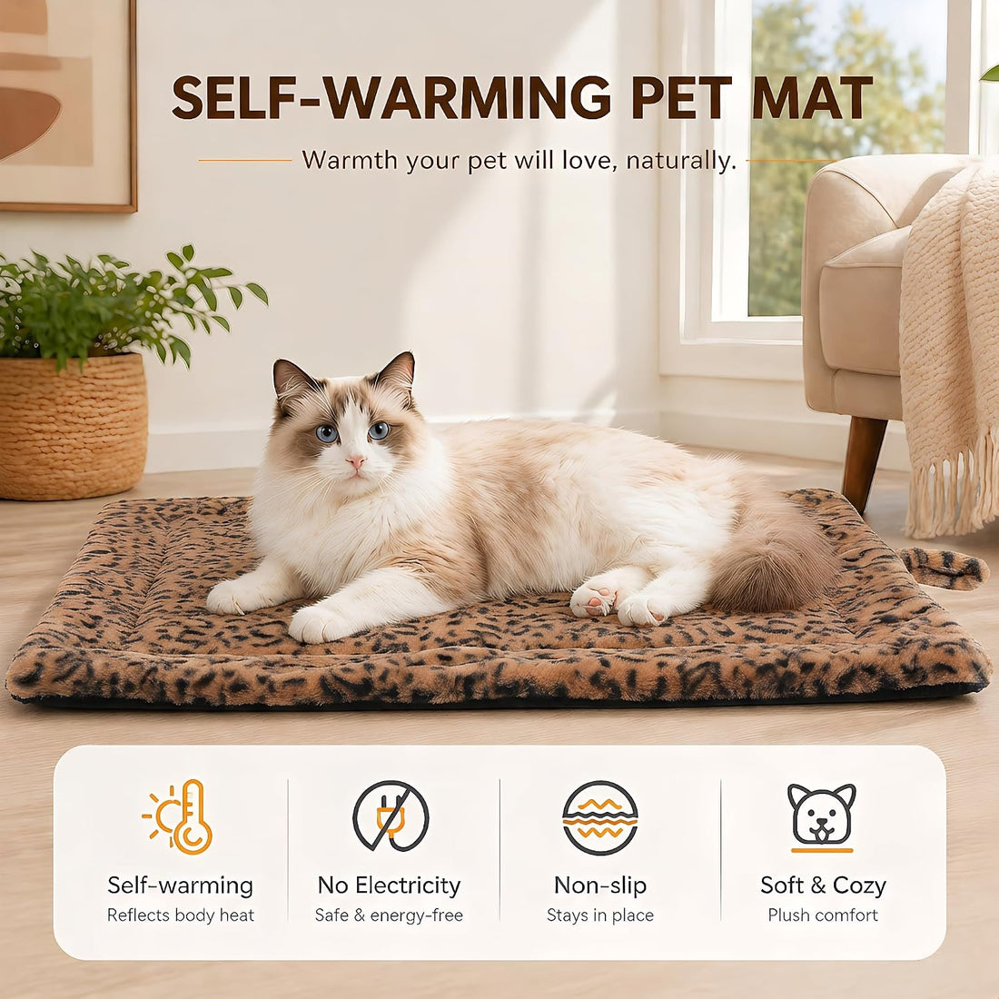 Self Warming Cat Pad for Cats and Small Dogs