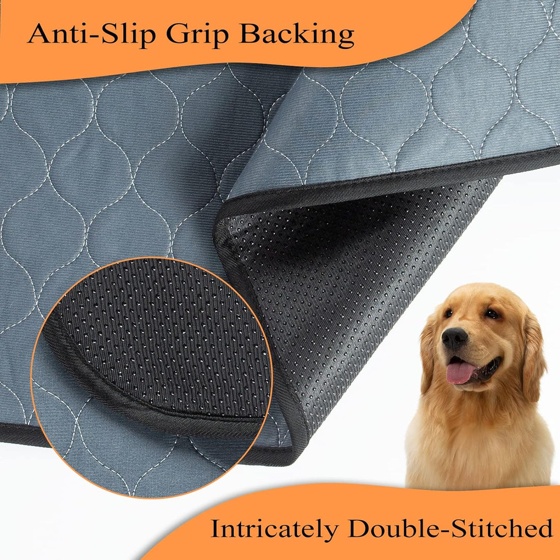 Bunlitent Washable Pee Pads for Dogs 72x72, 2 Pack