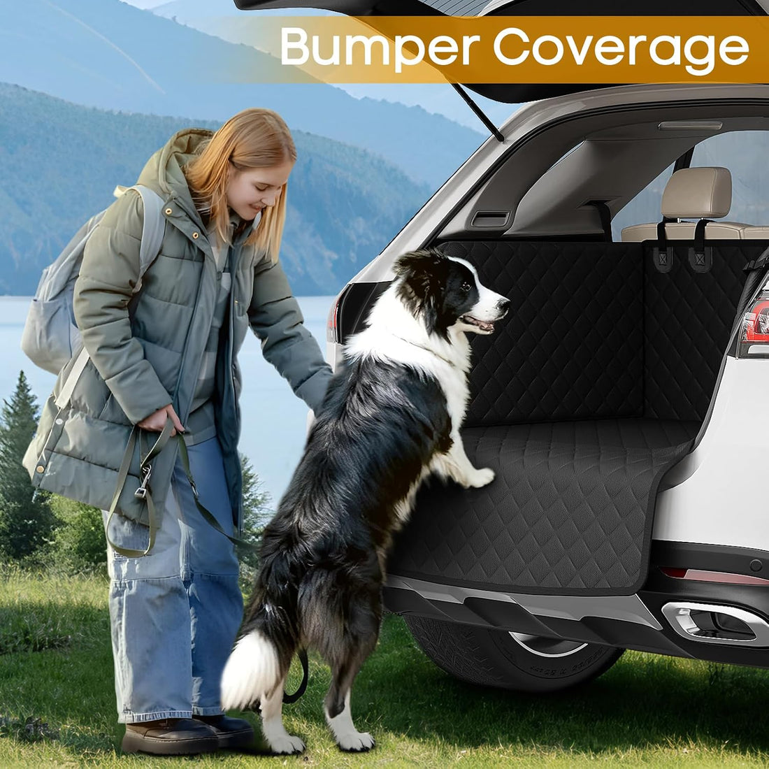 PETICON SUV Cargo Liner for Dogs, Pet Trunk Cover with Cushioned Sides