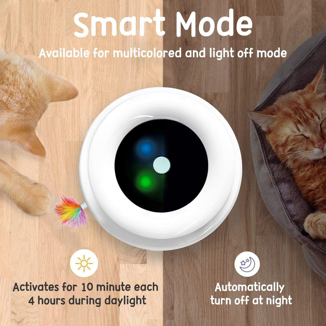 ORSDA 2in1 Interactive Toys for Indoor Cats, Timer Auto On/Off