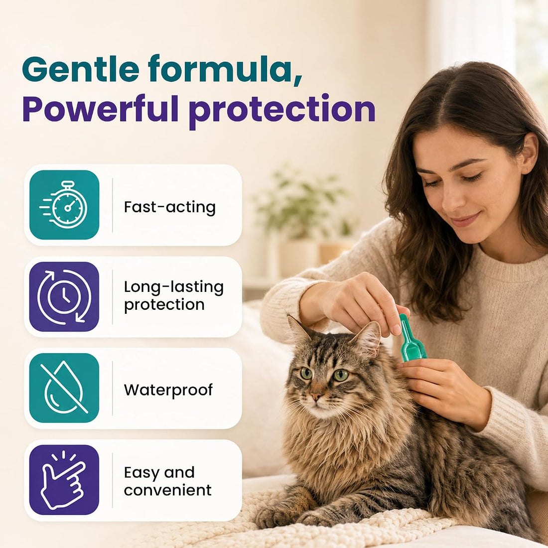 12Pcs Cat Flea&Tick Topical Drops