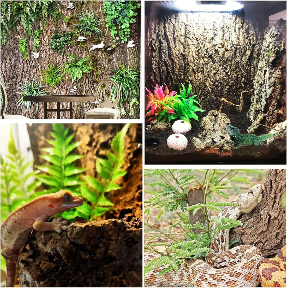 STARVAST 4PCS Cork Terrarium Background 15.7x11.8in for Reptile