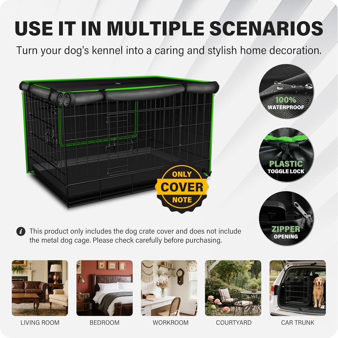 Dog Crate Cover, Insulated Dog Kennel Cover & Dog Cage Cover