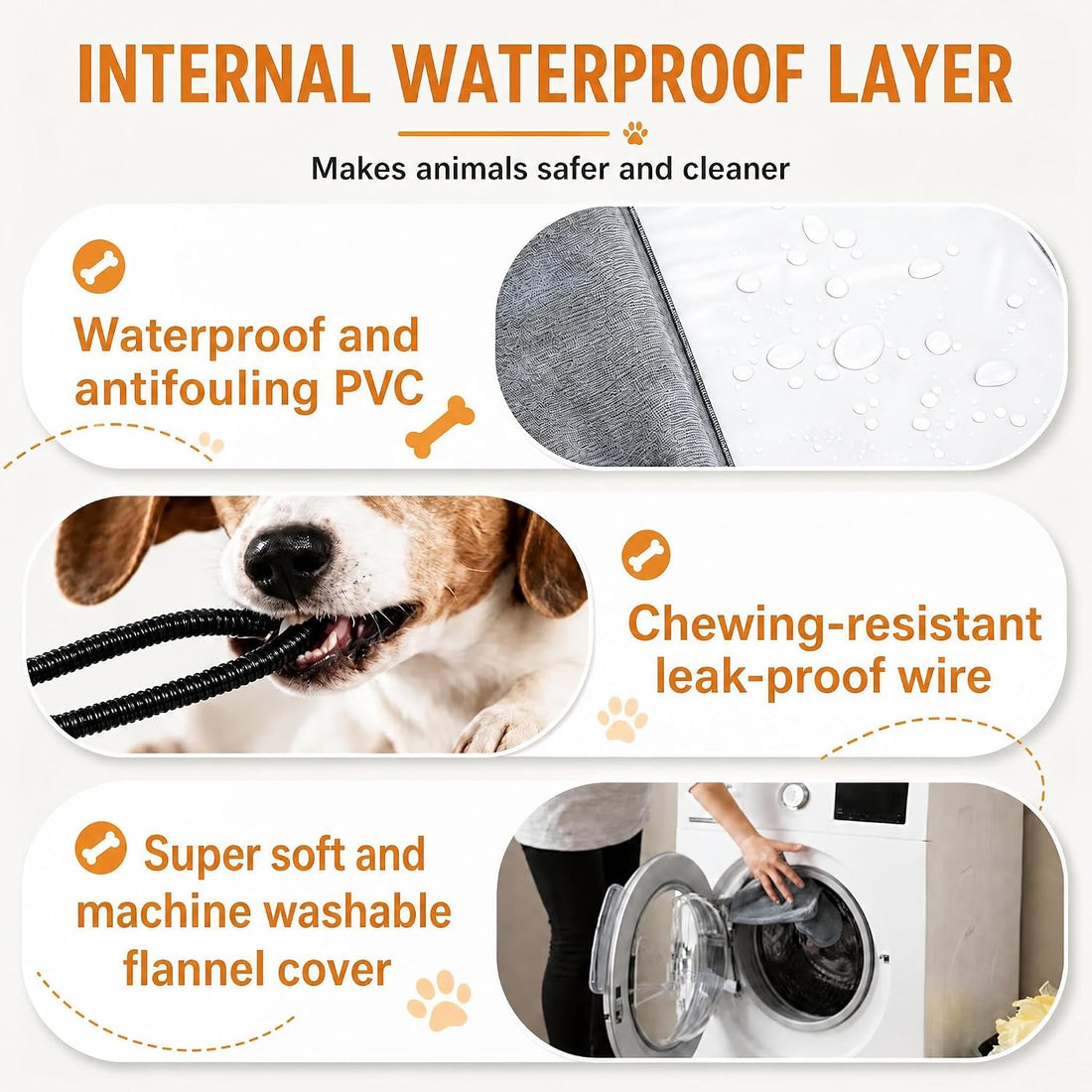 Dog & Cat Heated Bed, 9 Temp Setting & 4 Timer Dog Heating Pad