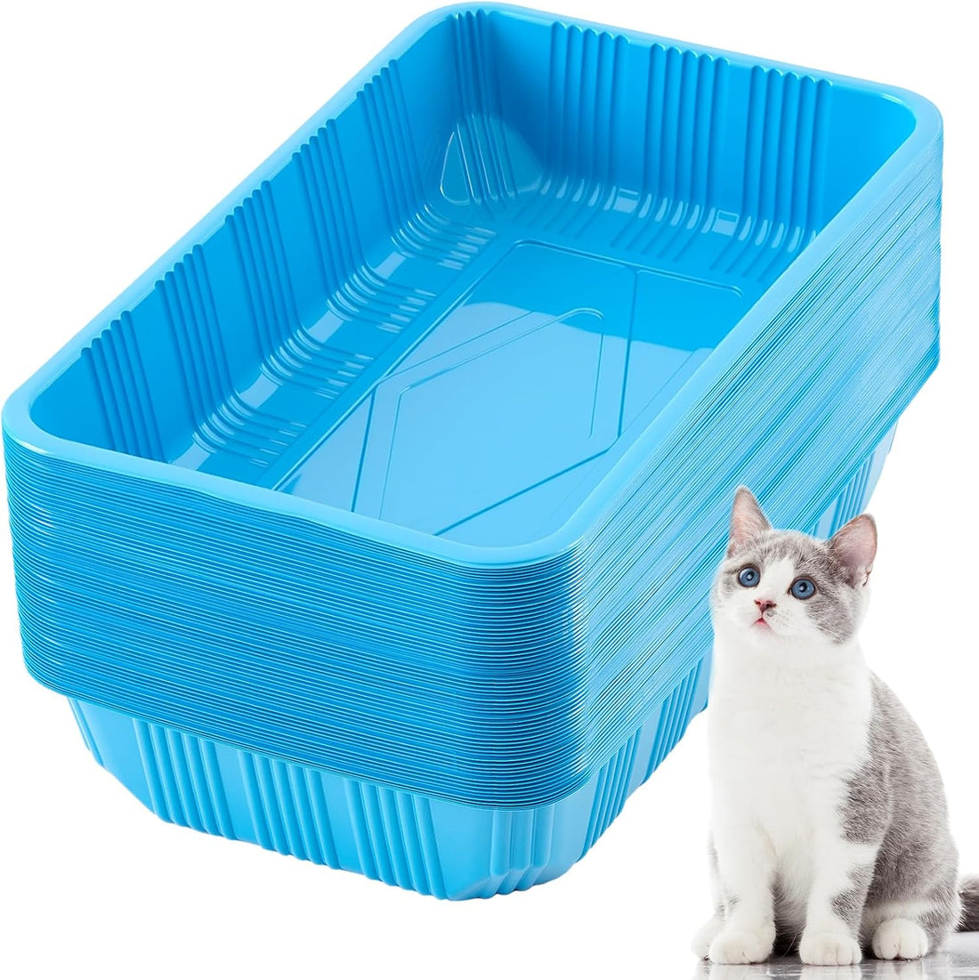 Tessco for You 60 Pack Disposable Litter Boxes for Cats