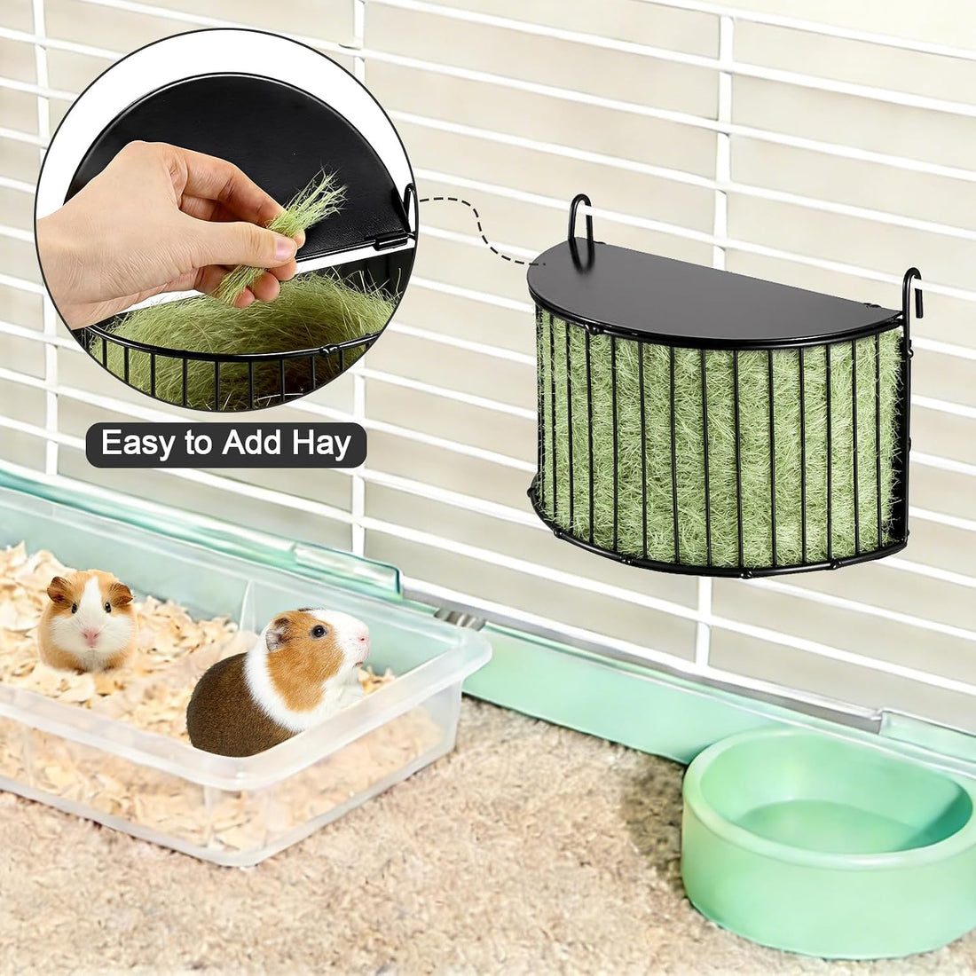 Metal Hay Rack for Rabbits, Bunny Hay Feeder Holder