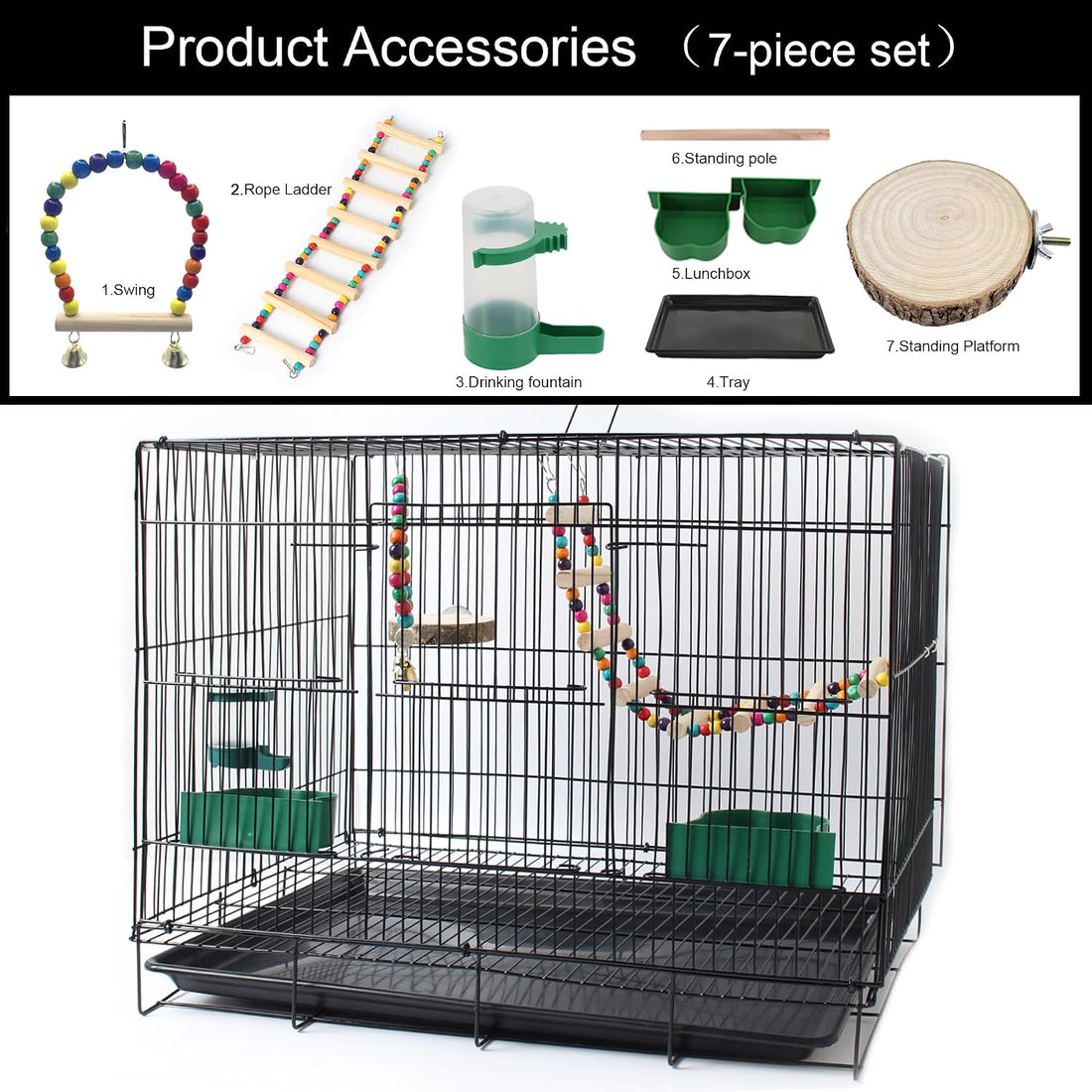 20-inch Bird Cage,Foldable Medium Small Parrot Parakeet Bird Cages