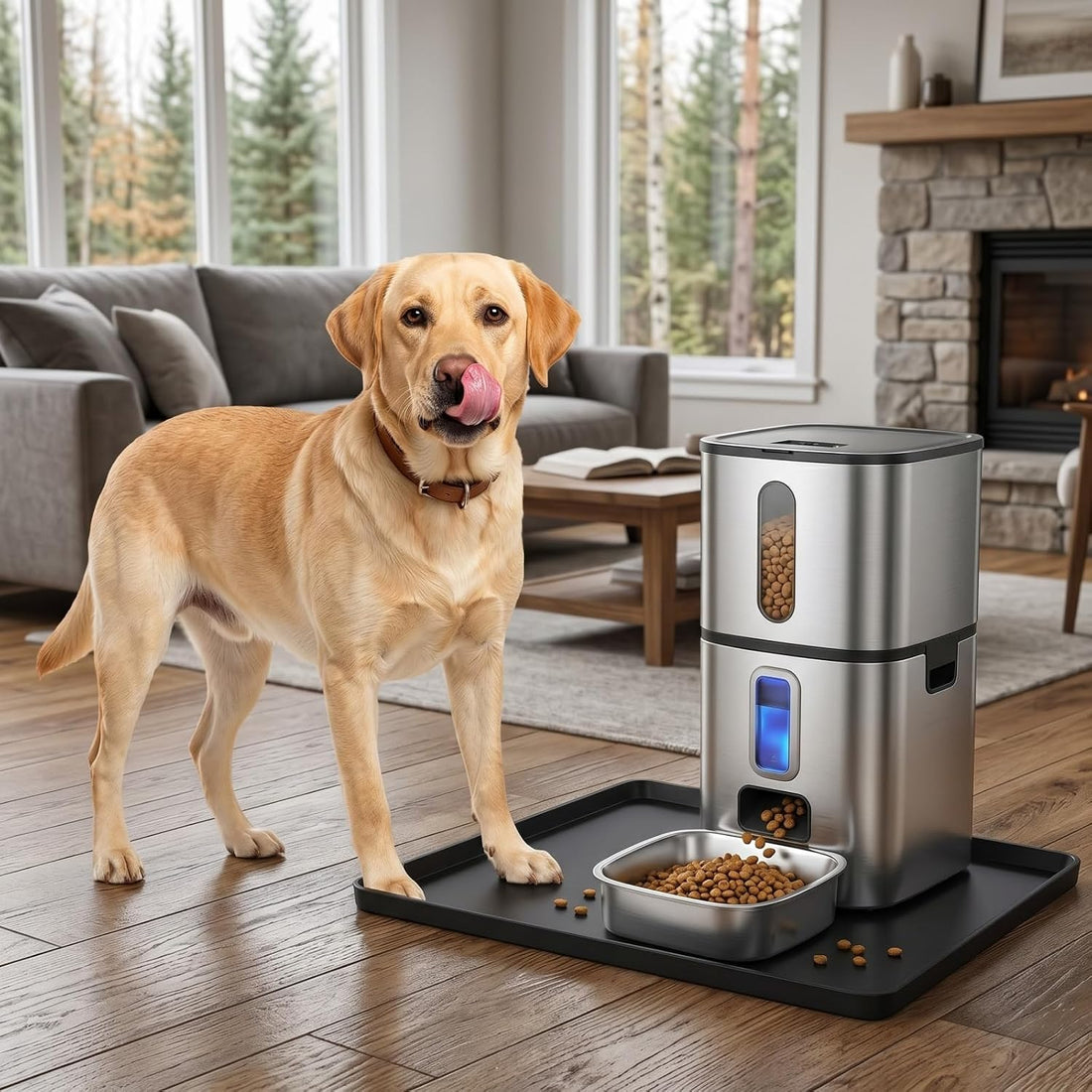 HiloFenar Silicone Square Mat 16x16 for Water Bowl