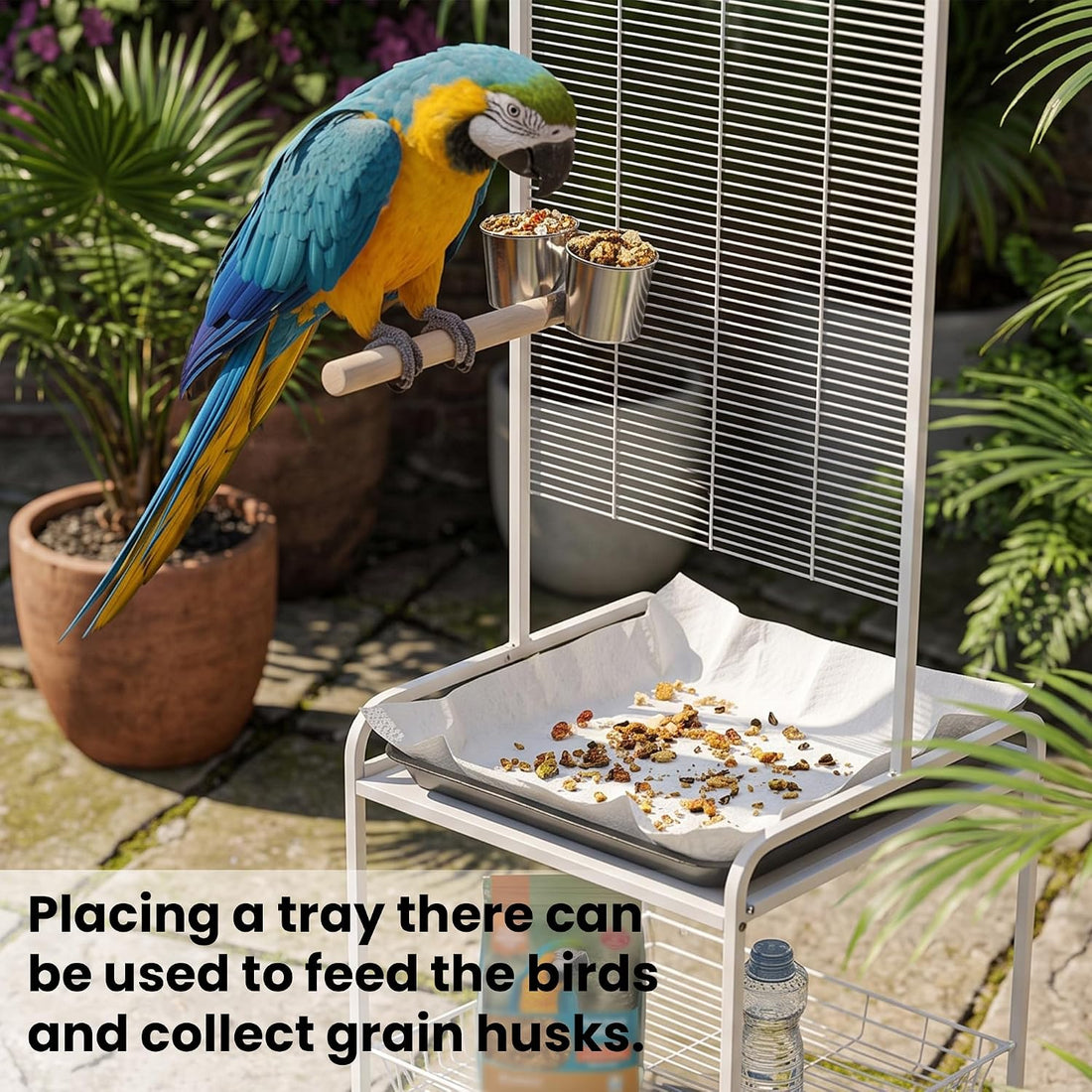 65-inch Large Bird Playstand,Parrot Cage Perch Stand with Wheels