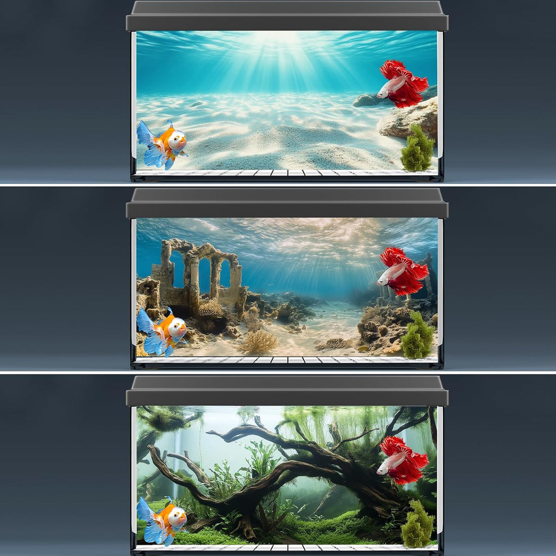 COMSUN 3 PCS Aquarium Background