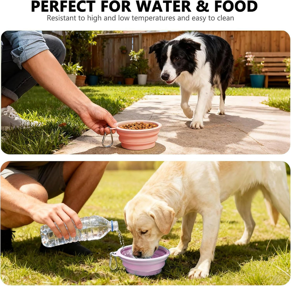 sonluk 3 Pack Collapsible Dog Bowls,Pet Bowls with Pet Poop Bag