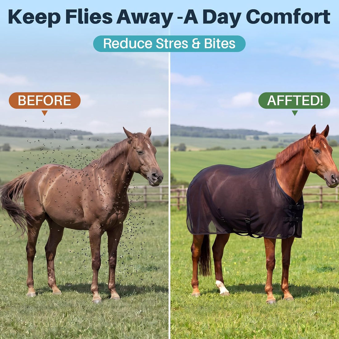 Breathable Mesh Horse Fly Sheet for Summer