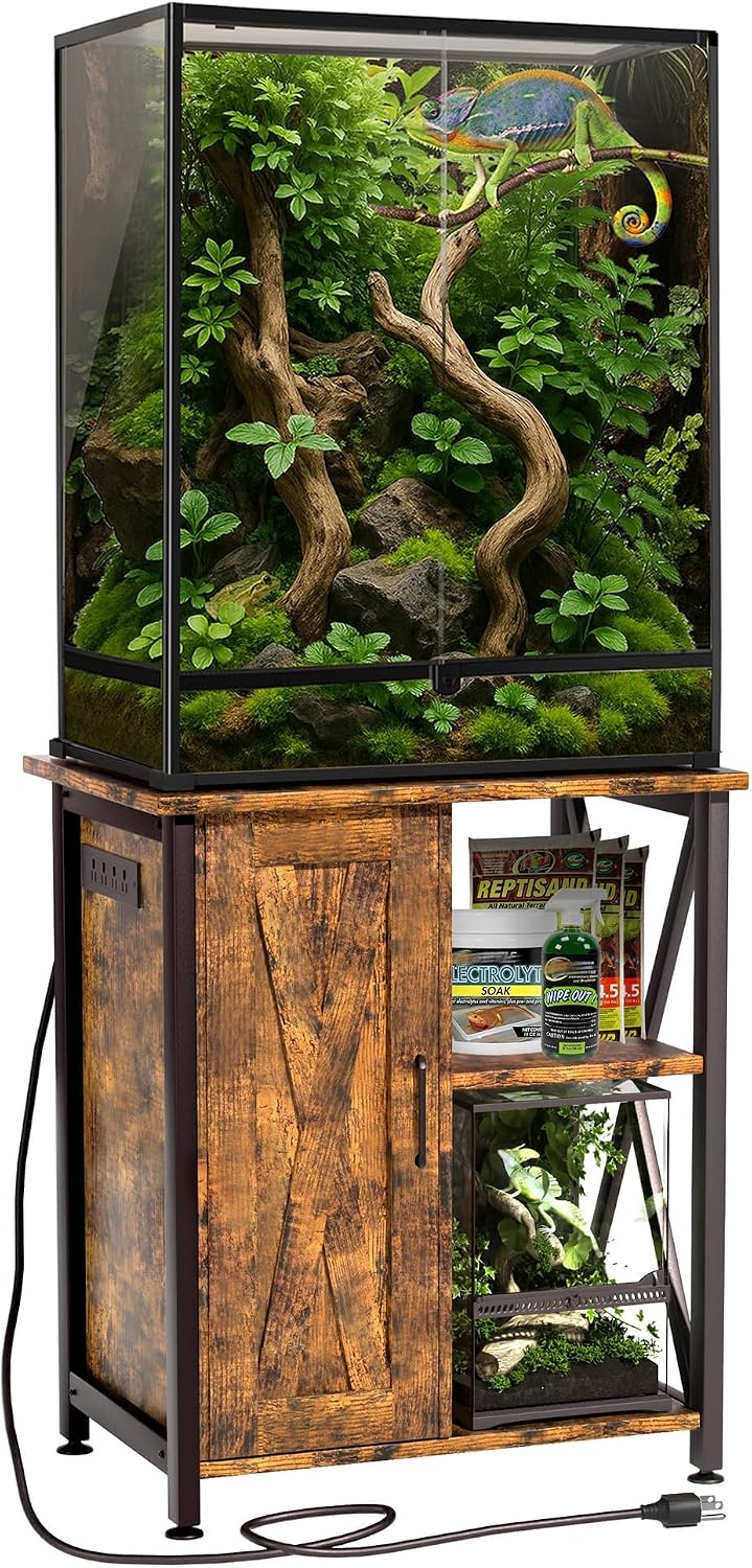 Herture 120 Gallon Reptile Tank Stand, 4x2x2 Reptile Enclosure Stand
