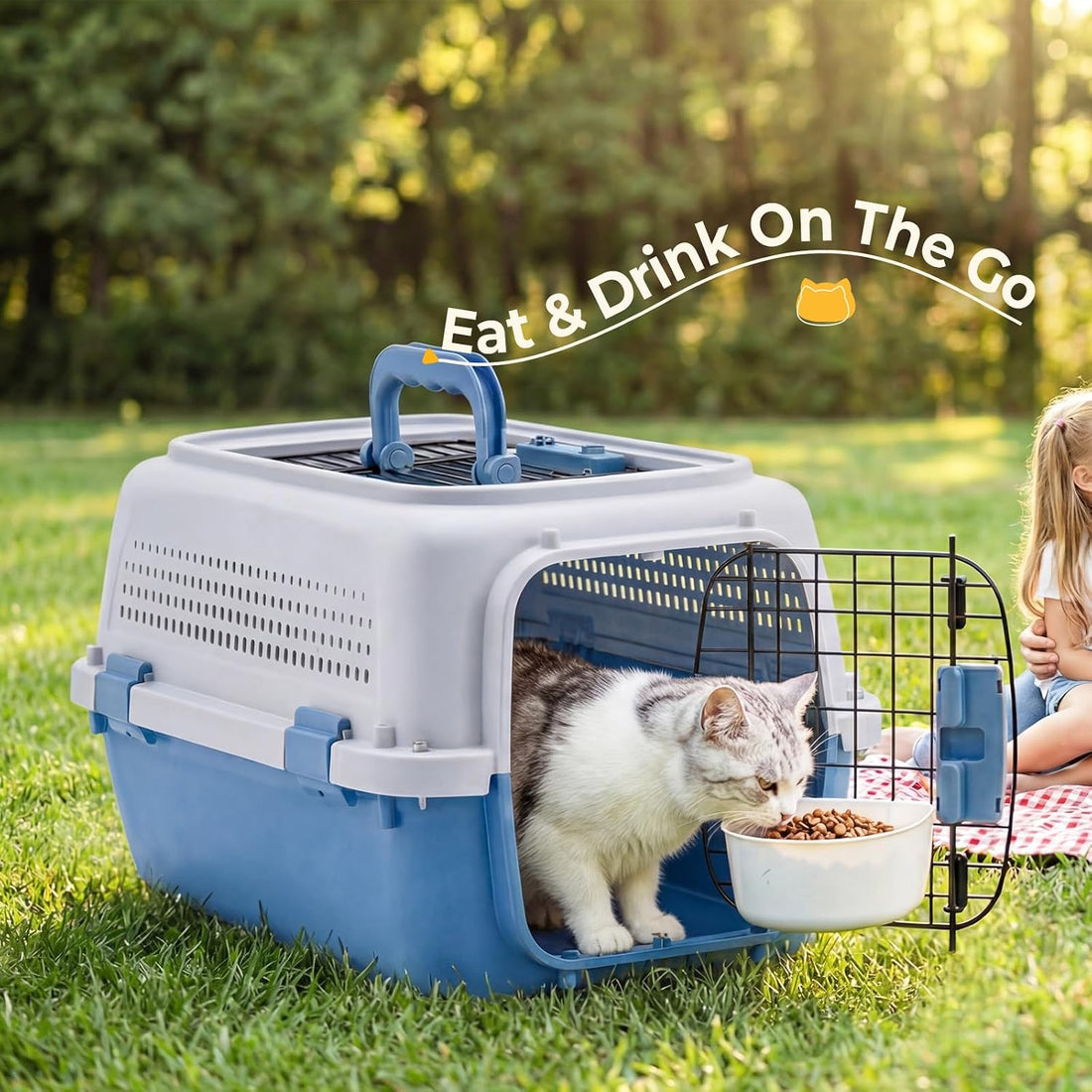 NEWBULIG 23" Hard-Sided Dog Carrier for Small Dogs & Cats