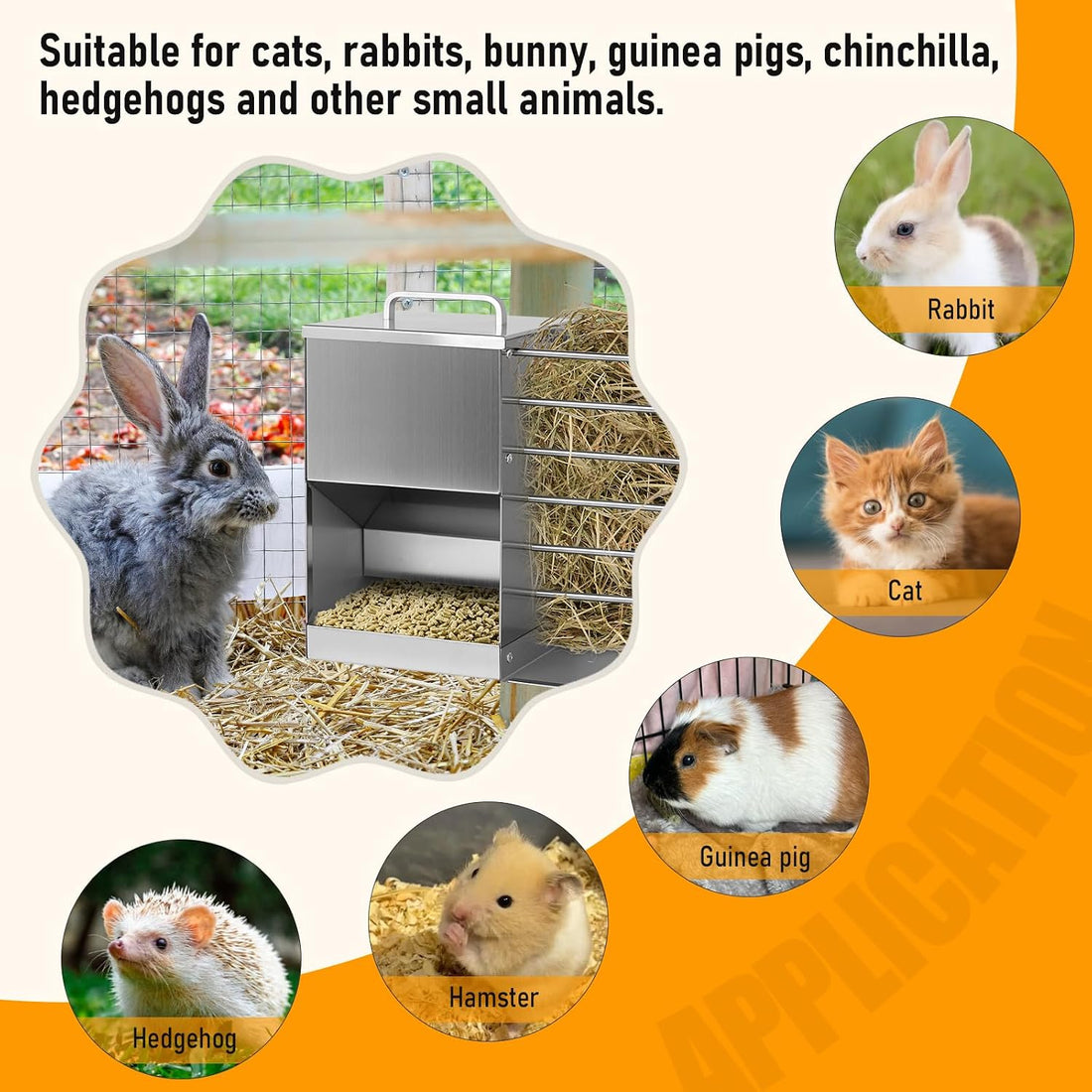Rabbit Feeder for Cages, 2 in 1 Rabbit Hay Feeder Set