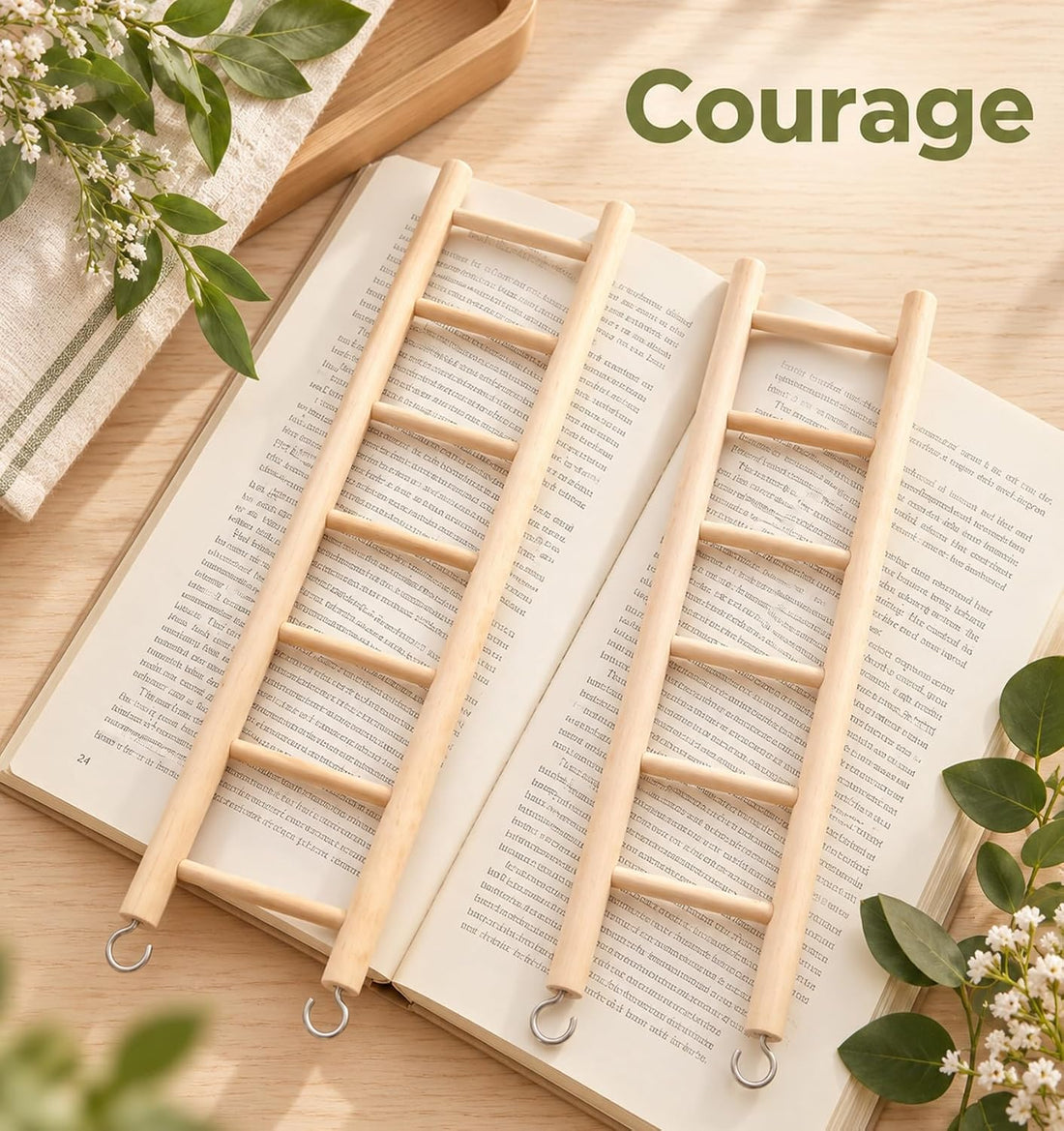2 Pack Bird Ladder, Wooden Bird Ladder for Cage for Parakeets Parrots