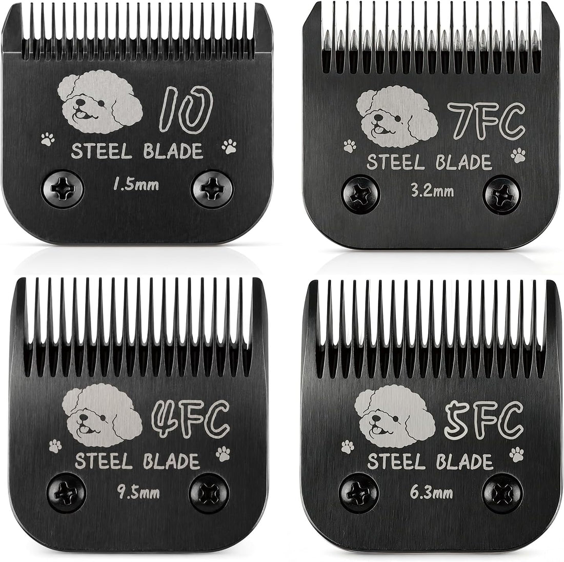 Size 10 Blades Compatible with Andis Oster A5 Wahl KM10, Black, 3-Pack
