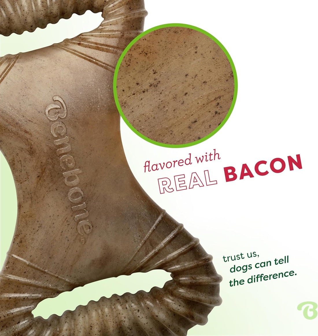 Benebone Dog Chew Toy for Aggressive Chewers, Real Bacon, Medium