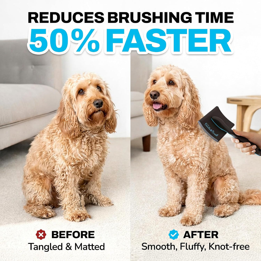 The Doodle Brush Slicker Brush Dog Poodle Brush Detangler