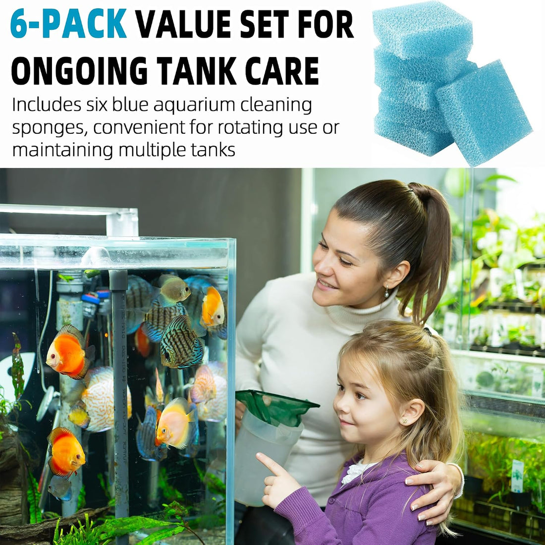 TonGass 6 Pack Aquarium Cleaning Sponges