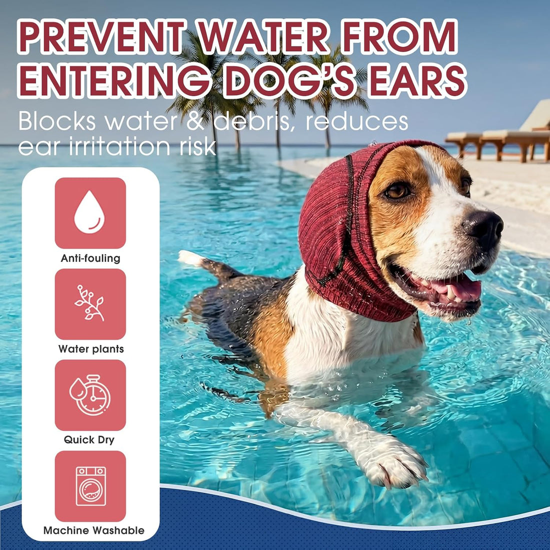 Nanaki Stretchy Dog Ear Covers for Bath Grooming with Padding